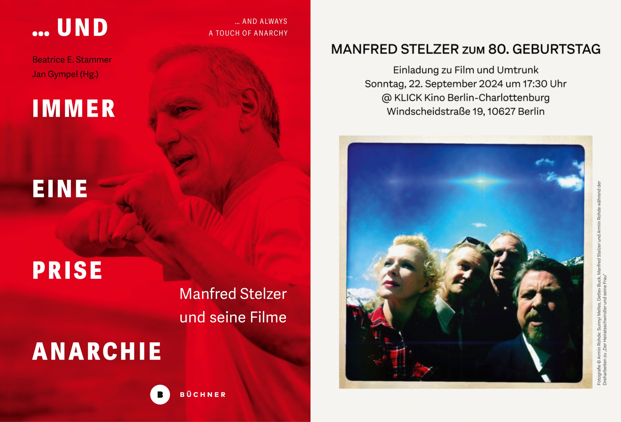 Filmvorführung und Umtrunk: Manfred Stelzer zum 80. Geburtstag im KLICK Kino Berlin